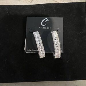 Cezanne Shimmering Silver Earrings